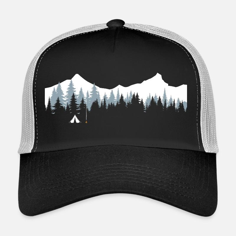 Serene Mountain Forest Scene Trucker Cap