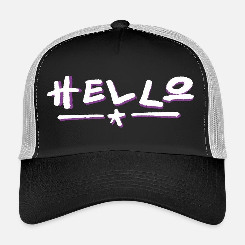  Hello Schriftzug mit Farbverlauf Trucker Cap