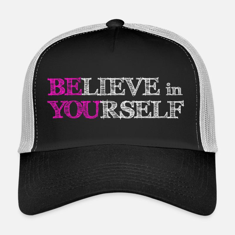 Believe In Yourself - Pink Scribble White - Trucker Cap - black/stone grey