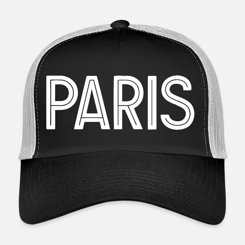 Paris Blanc Typographie Géométrique Casquette trucker 