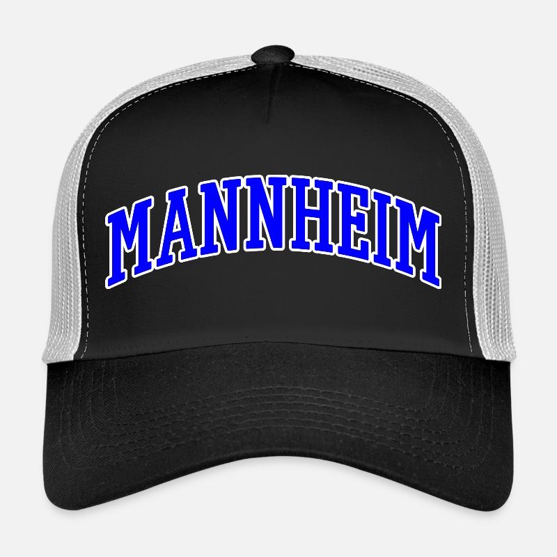Mannheim Lettering Blue White Trucker Cap