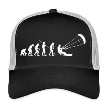 Kitesurfen Kitesurf Kitesurfer Kiteboard - Trucker Cap - Schwarz/Steingrau - Vorne