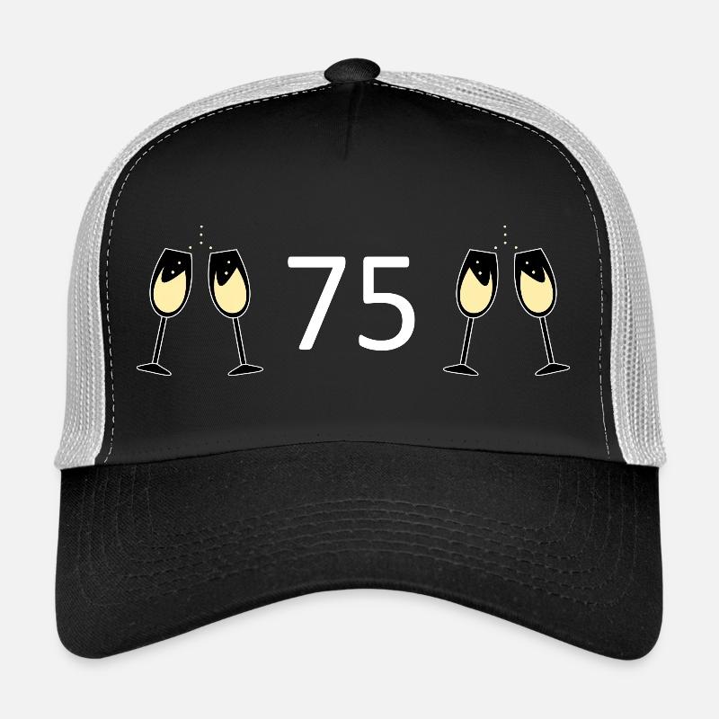 75e anniversaire 75e anniversaire 75 numéro 75 noir Casquette trucker 