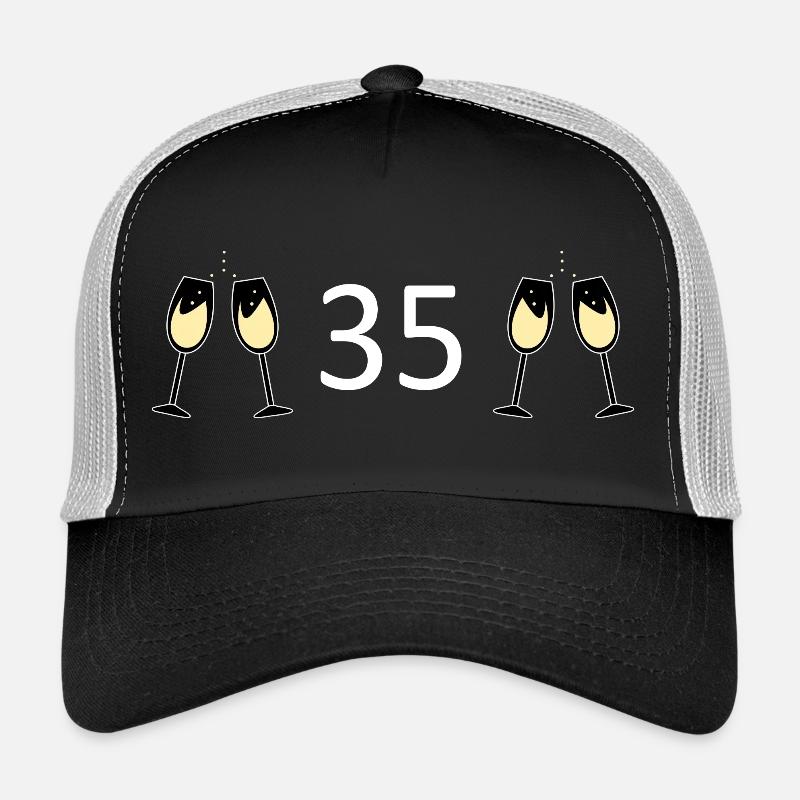 35e anniversaire 35 ans Numéro 35 Blanc Casquette trucker 