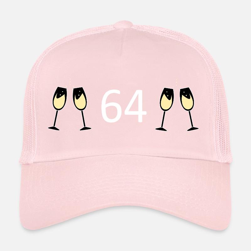 64e anniversaire 64 ans Jubilé 64 Numéro 64 blanc Casquette trucker 