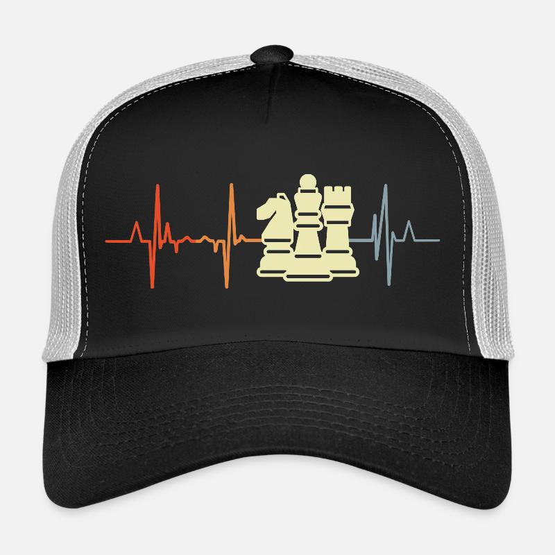 Pièces d’échecs Cardiogramme Casquette trucker 