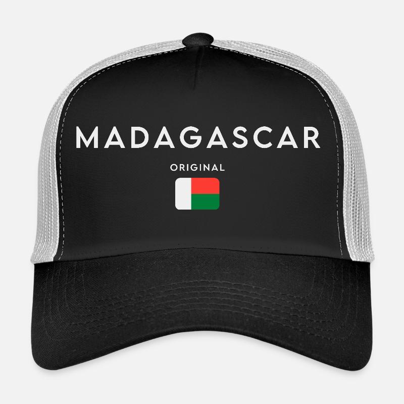 Drapeau de Madagascar, fierté malgache - Casquette trucker - noir/gris pierre