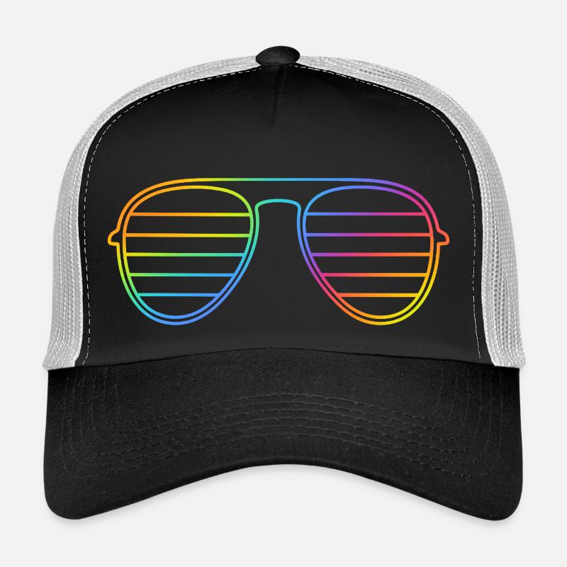 Neon Pride Brille – Minimalistisches Design - Trucker Cap - Schwarz/Steingrau