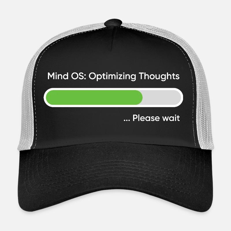 Mind OS Optimizing Thoughts... Please Wait - Casquette trucker  - noir/gris pierre
