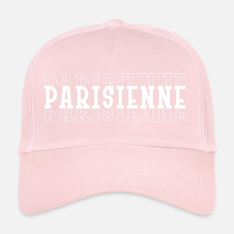 Parisienne en Lettres Blanches Casquette trucker 