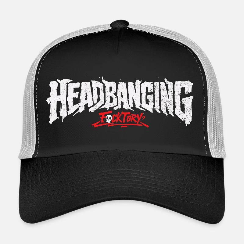 Logo de headbanging blanc Casquette trucker 