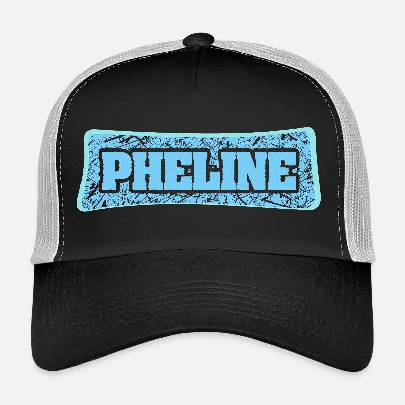 Phline Graffiti Schrift Blau Trucker Cap
