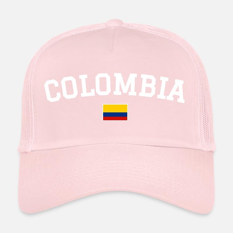 Drapeau de la Colombie Blanc Casquette trucker 