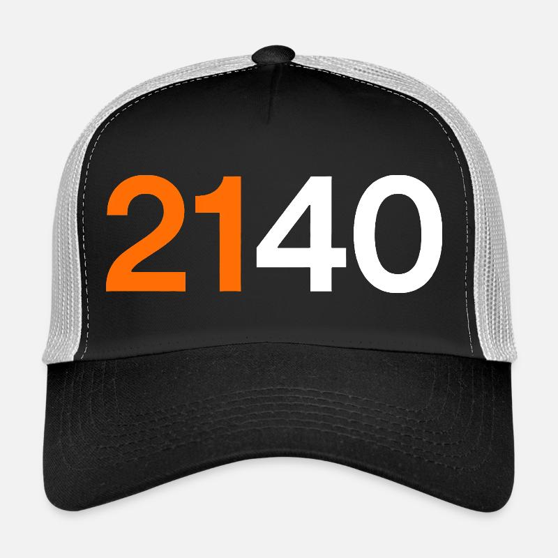 Bitcoin 2140 Fixed Supply Typography Trucker Cap