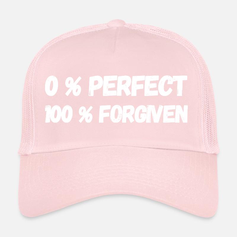 0% Idée de cadeau de foi de Jésus pardonné 100 parfait Casquette trucker 