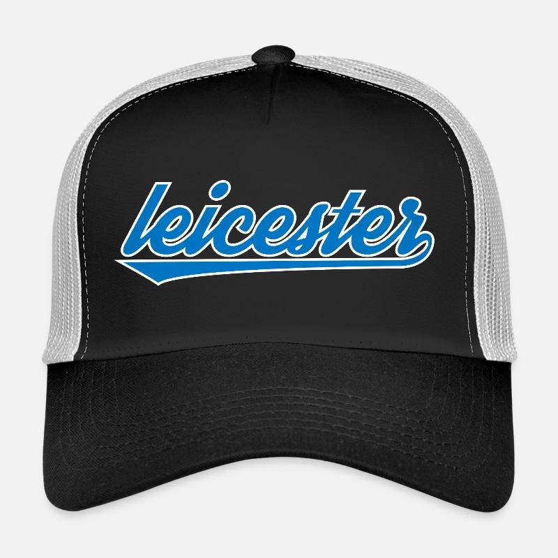 Leicester Blau Script Design Trucker Cap