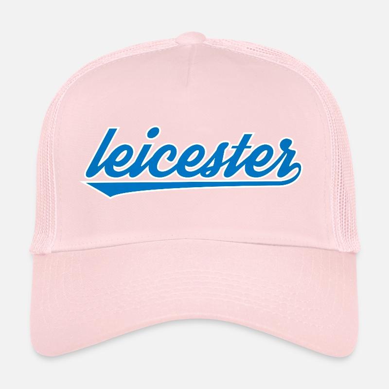 Leicester Blau Script Design Trucker Cap