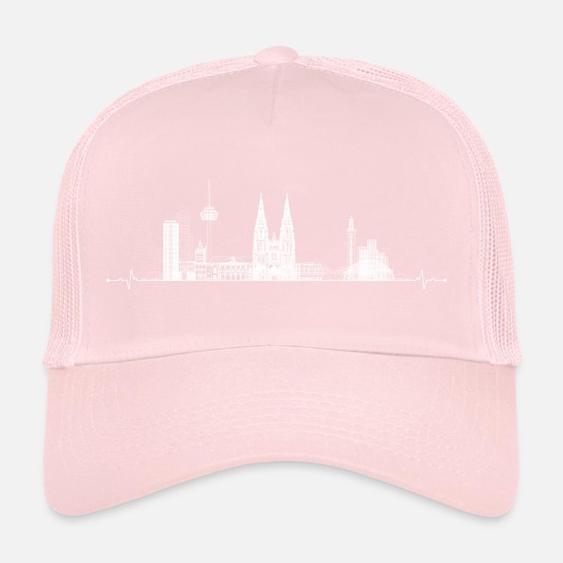 Silhouette de la ligne d’horizon de la ville Casquette trucker