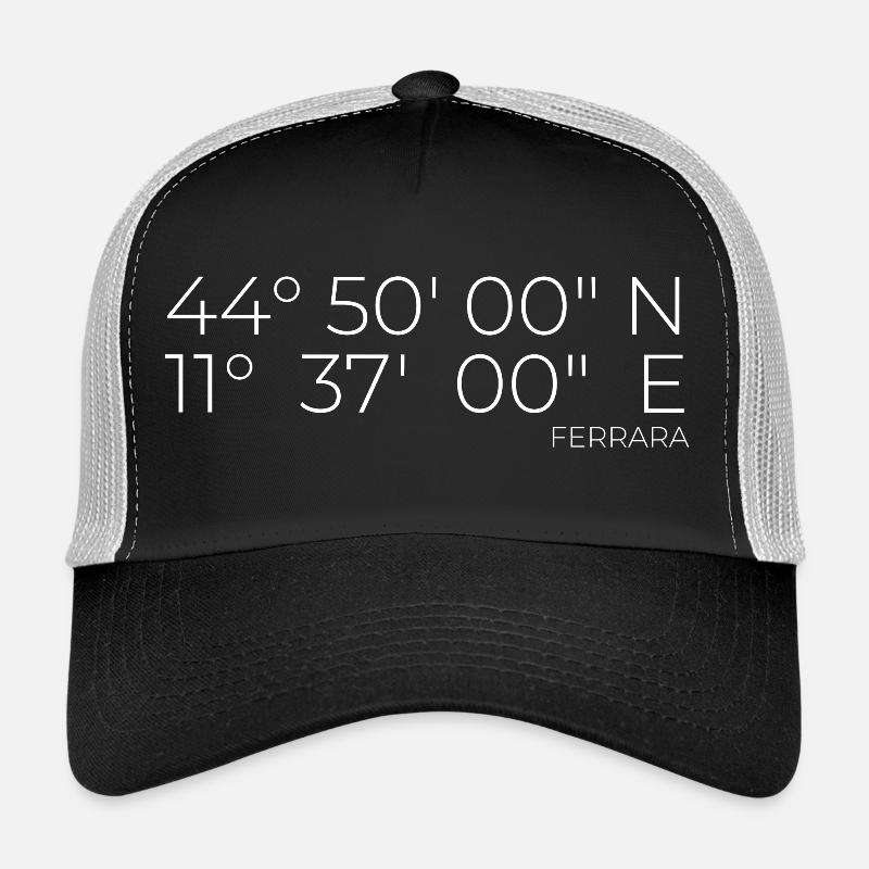 coordinates Ferrara, Italy Trucker Cap