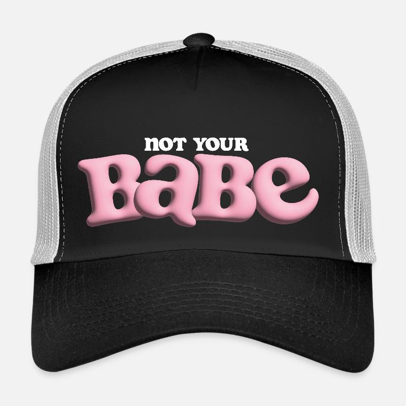 Bubble Print Not Your Babe - Trucker Cap - Schwarz/Steingrau
