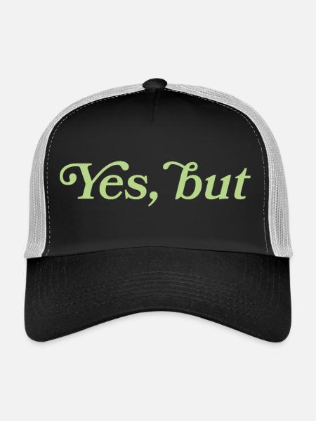 Yes, but – Minimalist statement - Trucker Cap - black/stone grey - Front