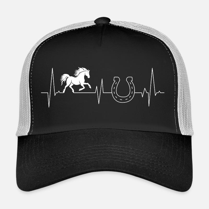 Autocollant trot à cheval avec fer à cheval Casquette trucker 