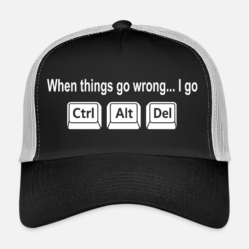 Programmer Keyboard Shortcut Nerd Humor Trucker Cap