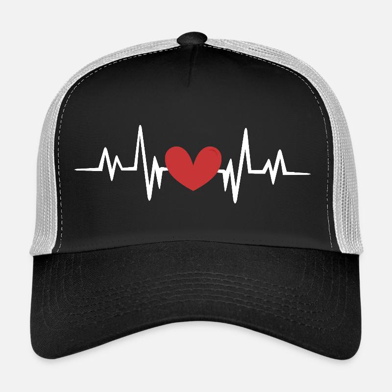 Herz herzschlag - Trucker Cap - Schwarz/Steingrau