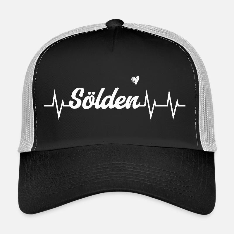 Sölden Heartbeat – Gletscherfeeling & Höhenmeter - Trucker Cap - Schwarz/Steingrau