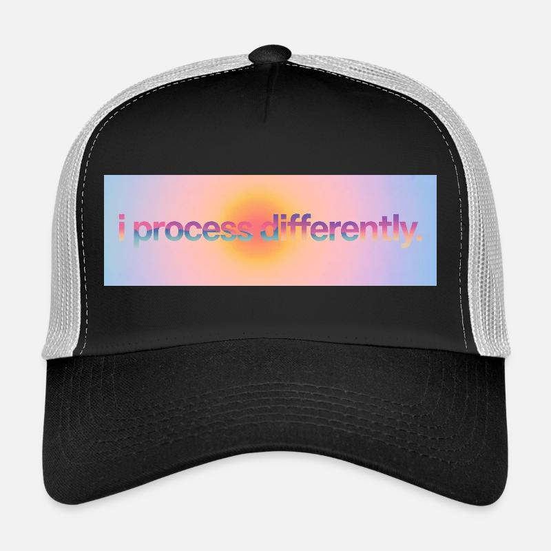 I process differently - Trucker Cap - Schwarz/Steingrau