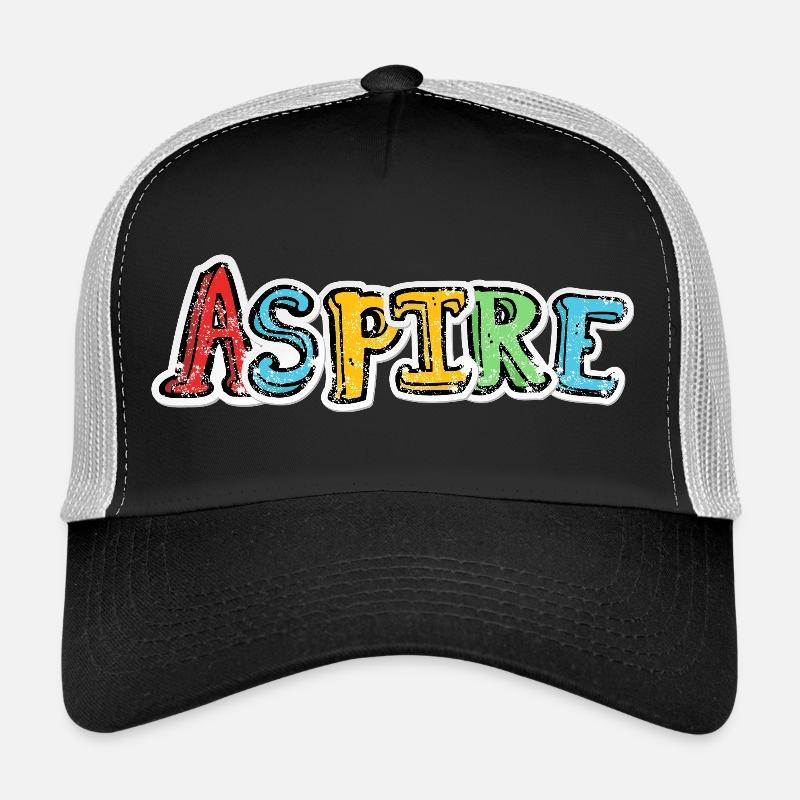 Aspire Bunte Graffiti-Schriftzeichen - Trucker Cap - Schwarz/Steingrau