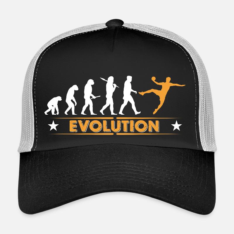 Handball Evolution - orange/weiss - Trucker Cap - Schwarz/Steingrau