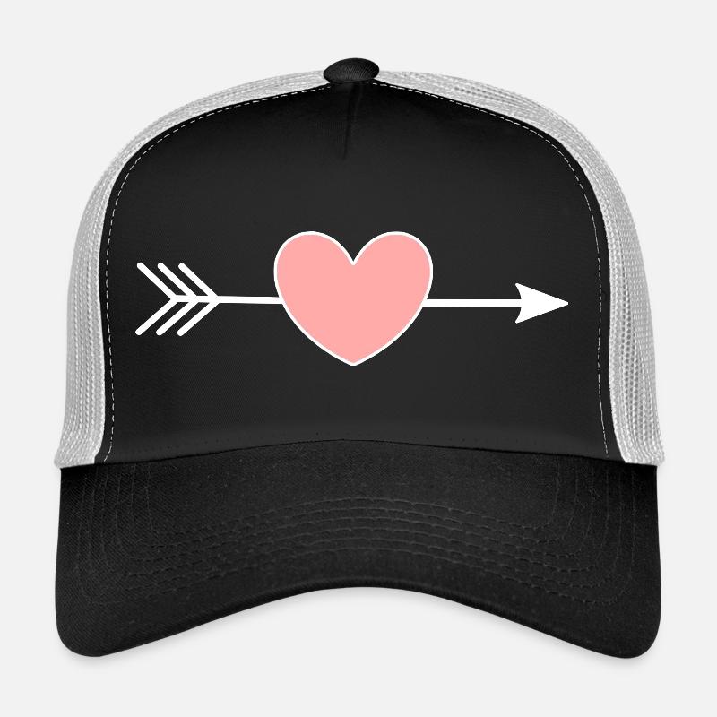 rosa Herz Pfeil Herzen Geschenk Valentinstag Trucker Cap