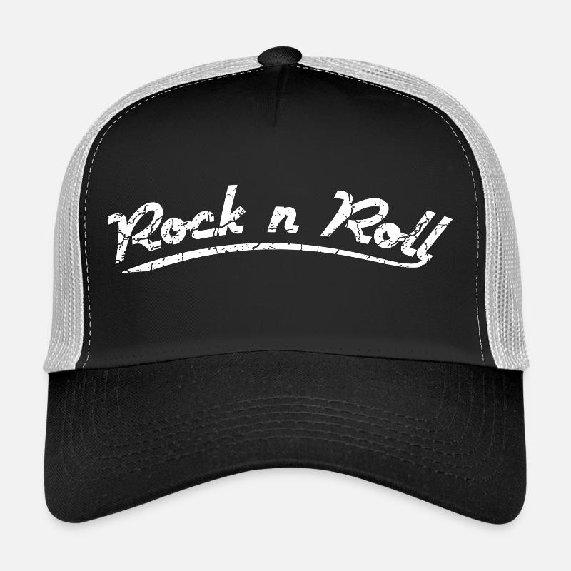 Rock n Roll blanc Style rétro grunge Casquette trucker 
