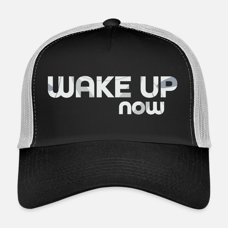 Wake up now - Trucker Cap - black/stone grey