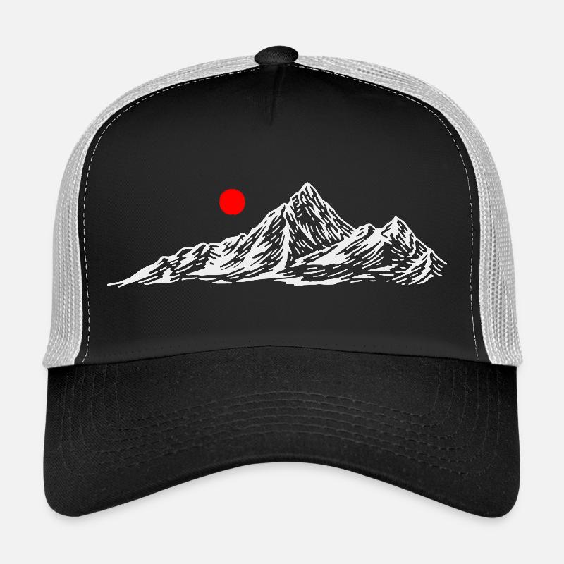 Red Sun Over White Mountain Trucker Cap