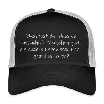 vegane Frage - Trucker Cap - Schwarz/Steingrau - Vorne