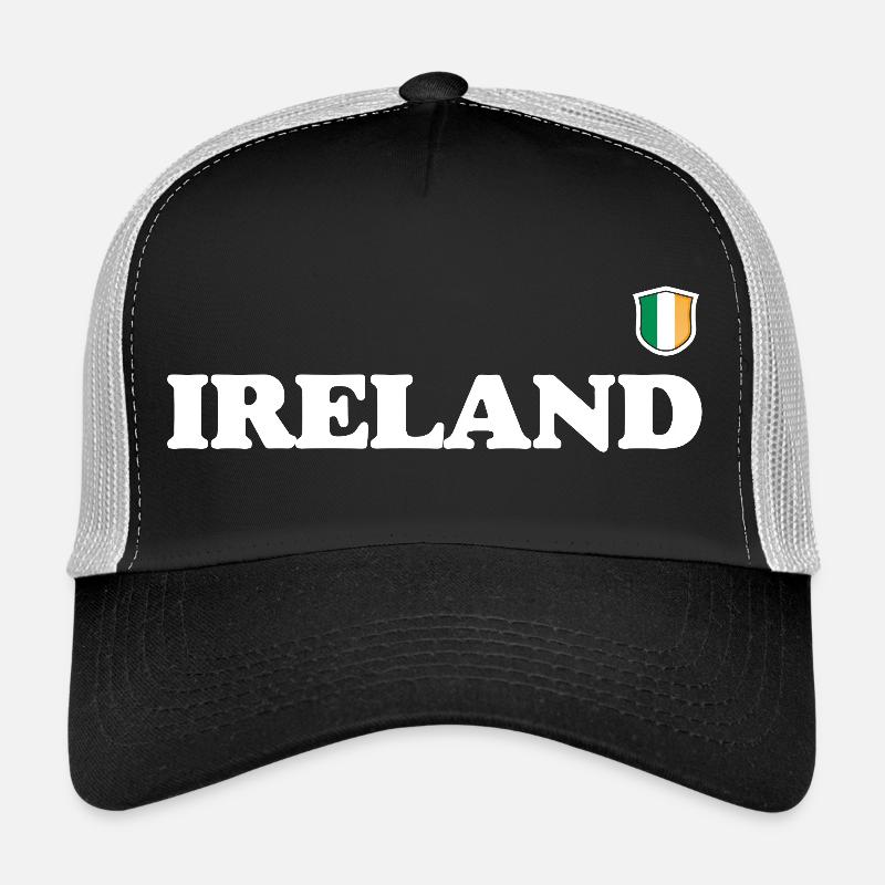 Bold Ireland Wordmark with Shield Crest Trucker Cap