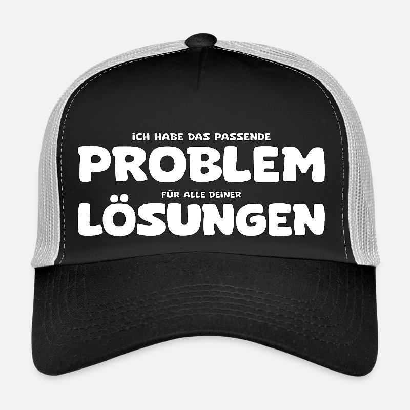 Drôle de problème et de solution en disant - Casquette trucker  - noir/gris pierre