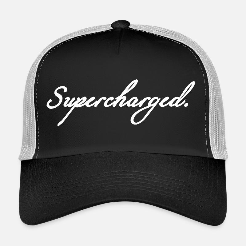 Supercharged white - Trucker Cap - black/stone grey