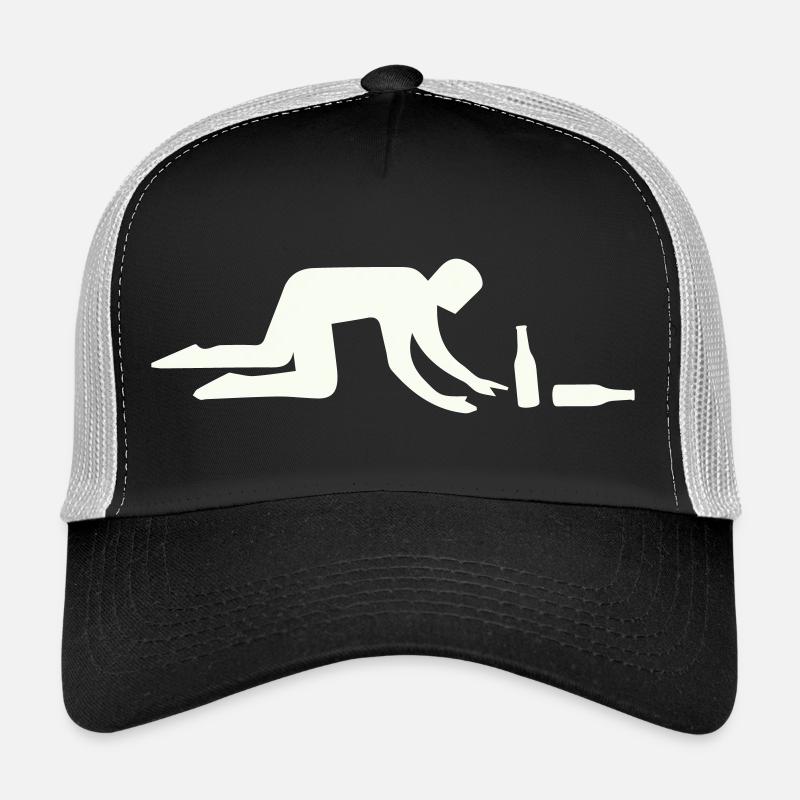Silhouette d’ivrogne avec bouteille Casquette trucker 