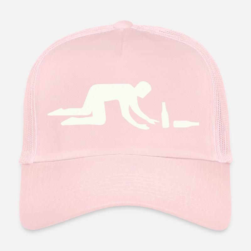 Silhouette d’ivrogne avec bouteille Casquette trucker 