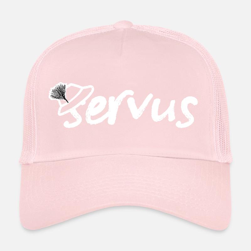 Servus Gruß mit Trachtenhut Trucker Cap