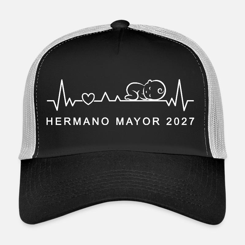 Hermano Mayor 2027 Latido del Corazón Embarazo Trucker Cap