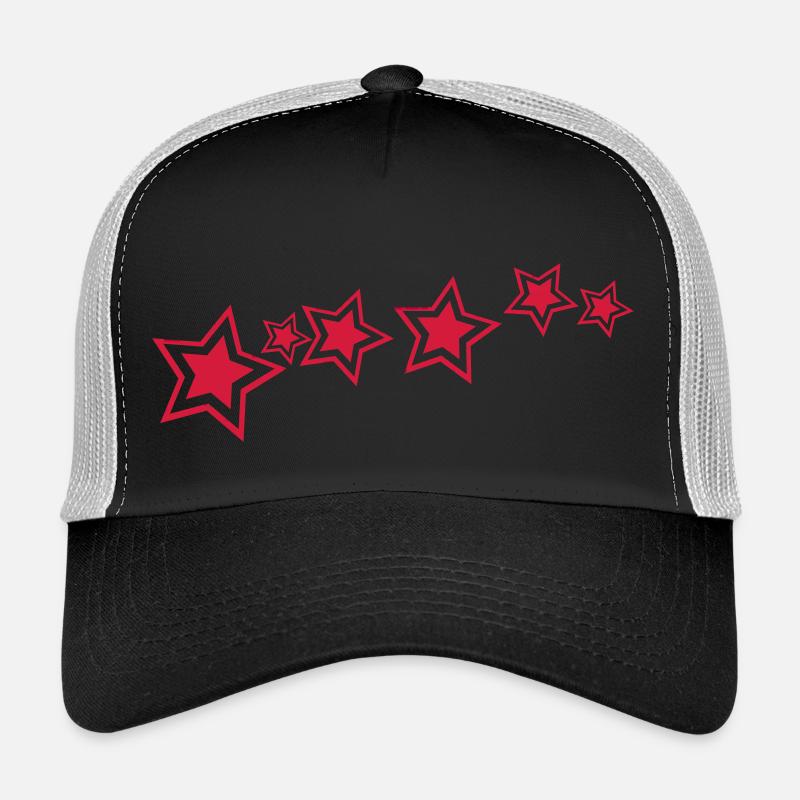 Sterne, Star - Trucker Cap - Schwarz/Steingrau