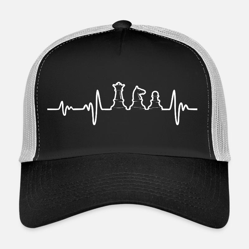 Schach Heartbeat - Trucker Cap - Schwarz/Steingrau