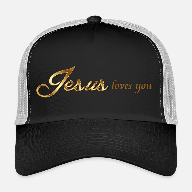 Jesus liebt dich - Trucker Cap - Schwarz/Steingrau