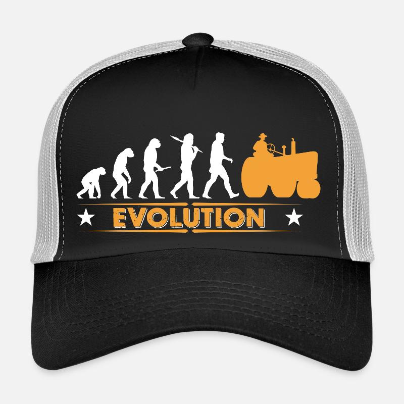 Evolution de tracteur Farmer - orange/blanc Casquette trucker 
