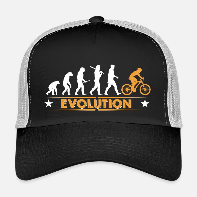 Mountainbike Evolution - orange/weiss - Trucker Cap - Schwarz/Steingrau