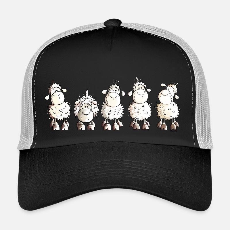 Funny White Sheep - Trucker Cap - black/stone grey